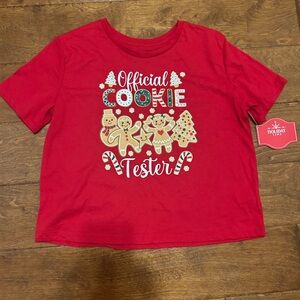 NWT Size Large 10/12 Holiday Time Red Gingerbread Shirt